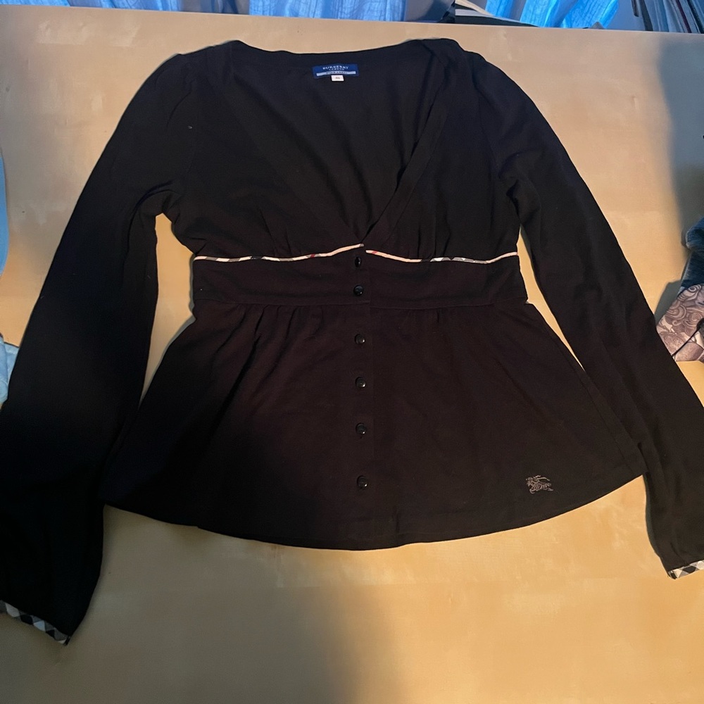 burberry empire waist babydoll longsleeve top